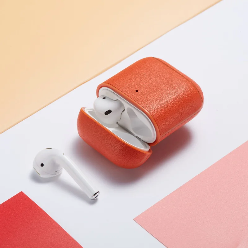 Роскошный бизнес чехол для наушников для Apple Airpods 2 ремешок из искусственной кожи Bluetooth наушники Air Pods чехол AirPod аксессуары