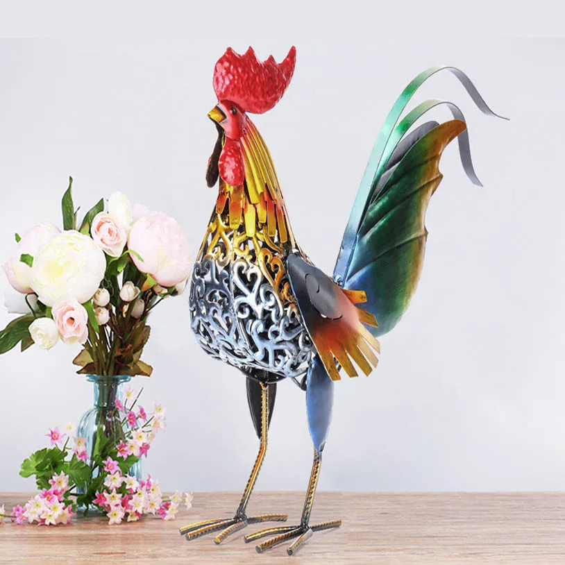 Реалистичный цвет Петух изделия ручной работы из металла гостиная магазин окна