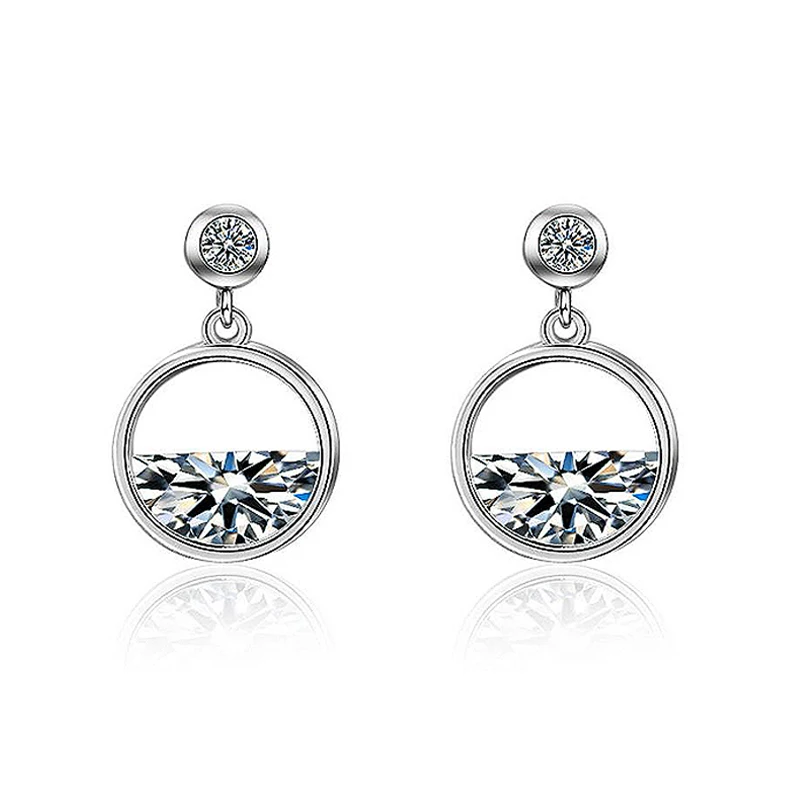 Круглые серьги кольца с кубическим цирконием 5A модные подвески свадебные