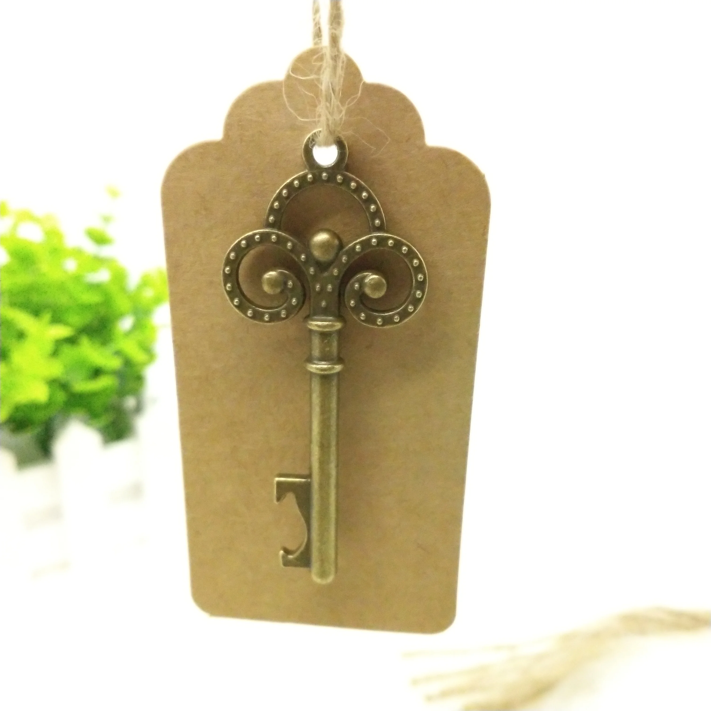 50PCS bronze 50 шт./компл. открывалка+ веревка+ бирки золотой серебряный ключ открывалка для бутылок с карта-метка и коробка украшения для свадебной вечеринки подарки для гостей - Цвет: 50PCS bronze