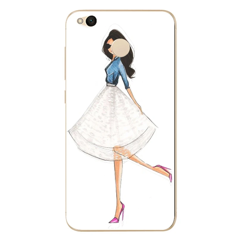 For Xiaomi Redmi 4X Note 3 4 4A Case Covers TPU Back Bags Plastic cute girl Mi A1 Pro Cover X002 | Мобильные телефоны и