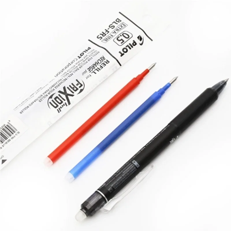 12 шт./лот Pilot BLS FRP4/FRP5 черный/синий/красный/черный синий Frixion гель заправки 0 4 мм/0 5
