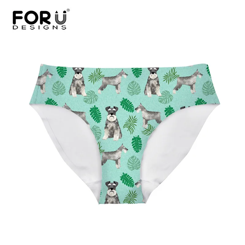 FORUDESIGNS/модное женское нижнее белье милые бесшовные трусы с рисунком шнауцера