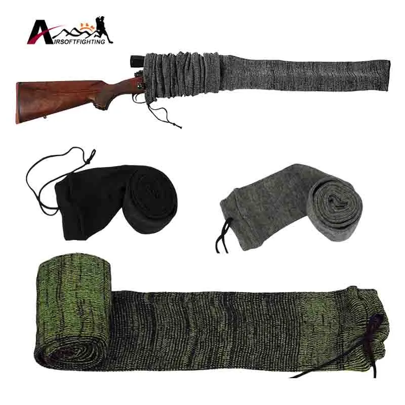 Rifle Gun Sock Cover 54" Silicone Treated Oversized Knitted Protection for Large Scope Tactical Hunting Accessory | Спорт и
