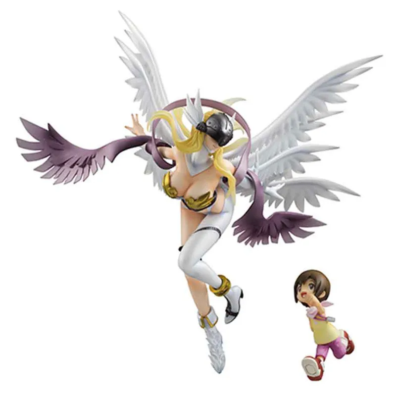 Горячая аниме мультфильм Цифровой Монстр digimons angewomon и Хикари/angemon и Такэру фигурку Детские игрушки без коробки 22 см(китайский Версон