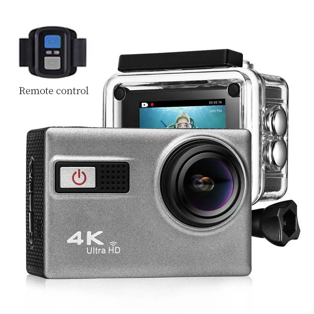 Новая версия EK F68 F68R 4K Ultra HD EIS Экшн-камера Novatek 96660 чипсет для sony IMX078 сенсор Wi-Fi Удаленная Водонепроницаемая камера - Цвет: With remote (Silver)