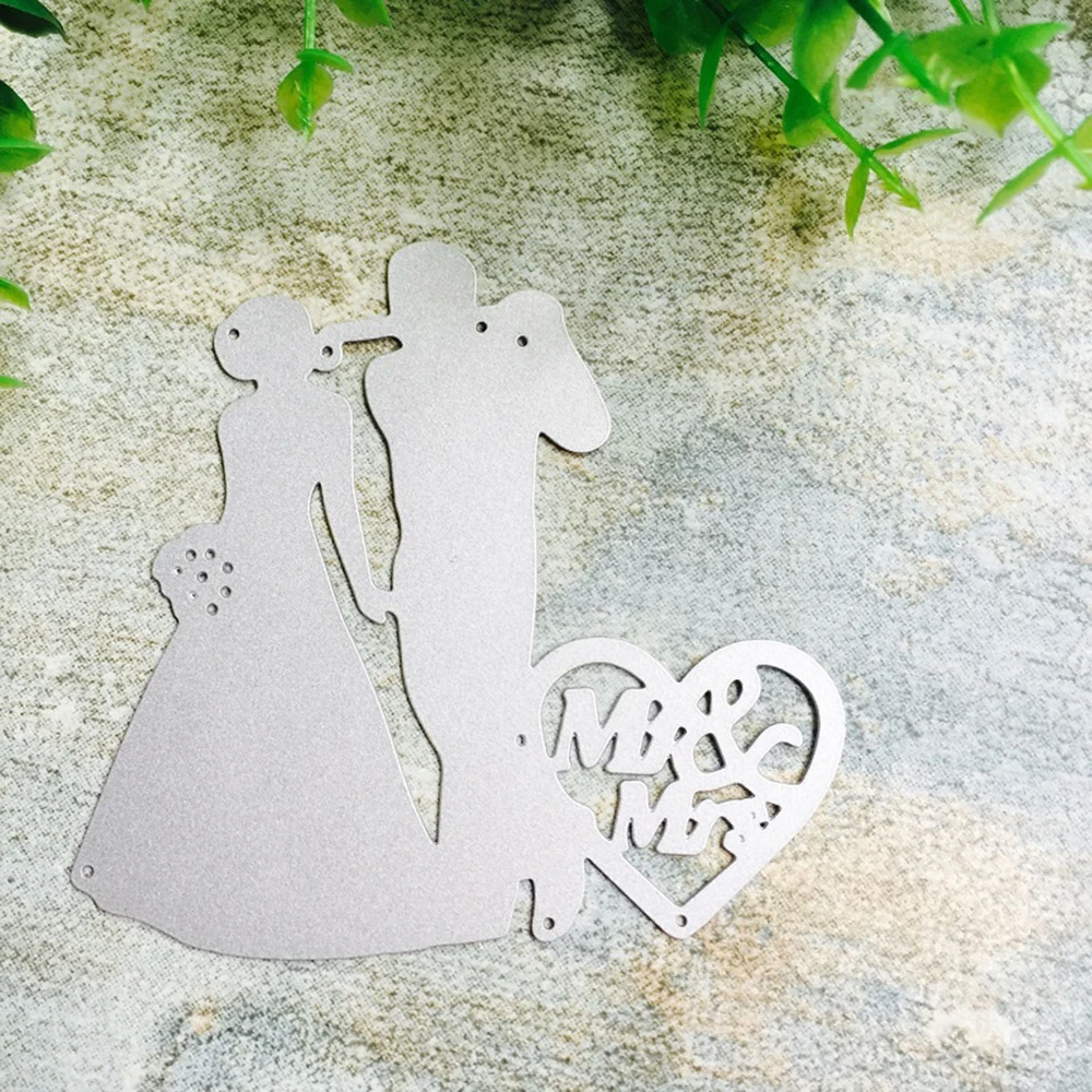 Рамка с изображением пары Mr & Mrs металлические Вырубные штампы Нож Форма для