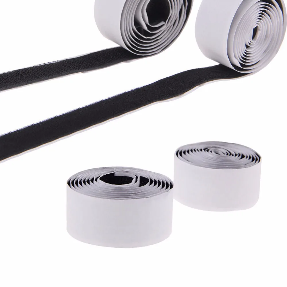2 рулона черный прочный самоклеящийся крюк петля лента для крепления липкий 1 м|tape