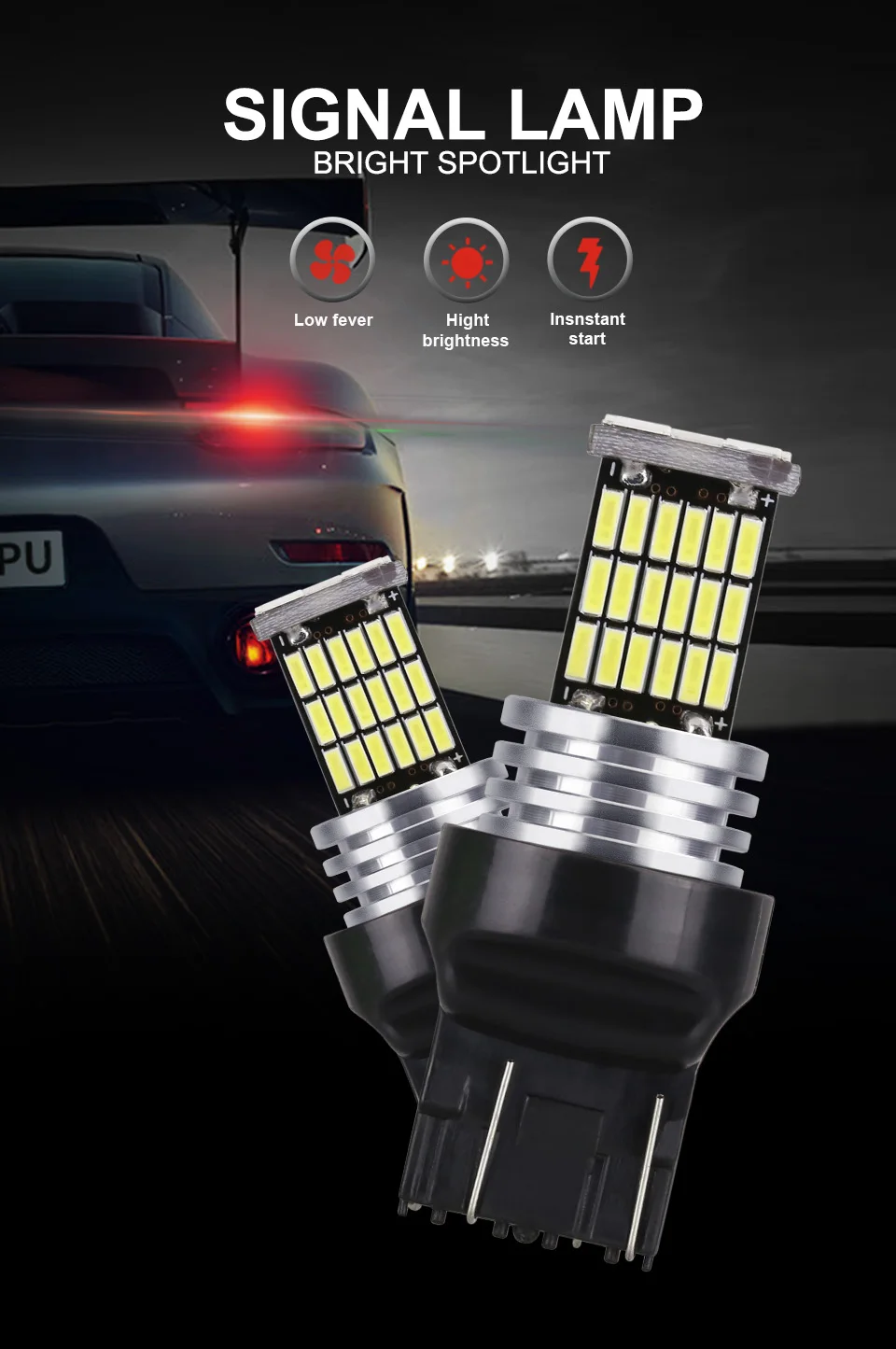 ANMINGPU 2х сигнальная лампа T20 Светодиодная лампа W21/5 Вт 7443 Led 7440 W21W WY21W стоп-сигнал заднего хода стояночные огни Поворотная сигнальная лампа для автомобиля белая