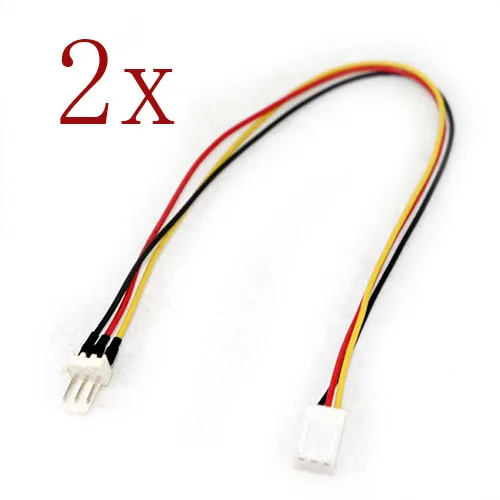 

2pcs 3 Pin Fan Power Splitter Cable Lead 1 Female to Male Motherboard 25cm NEW