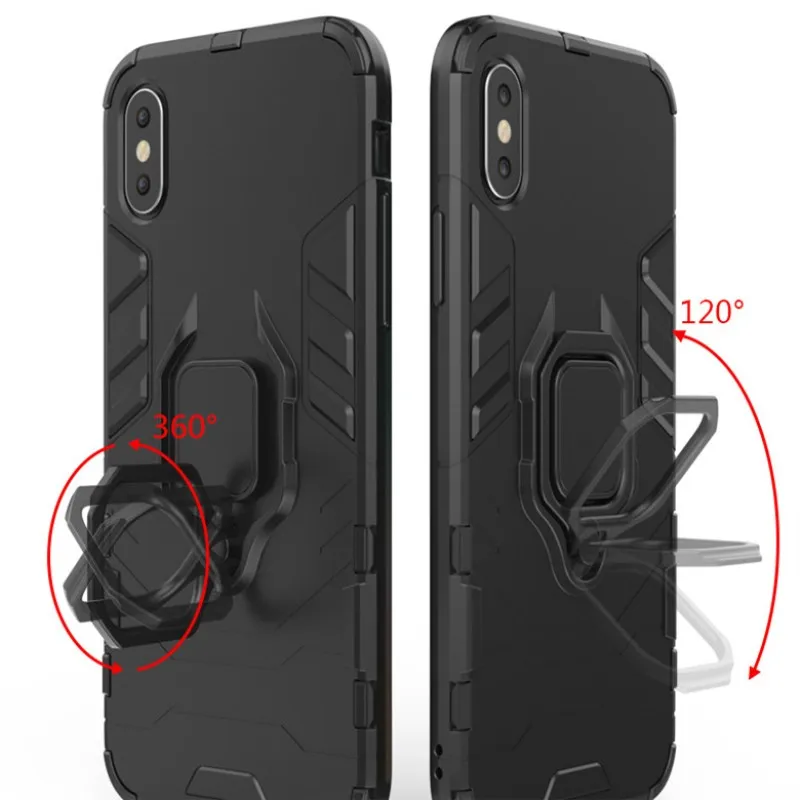 Для iPhone X XS XR XSMAX Armour PC + TPU магнитный держатель чехол для телефона 5 SE 5s 6 6s 7 8 plus