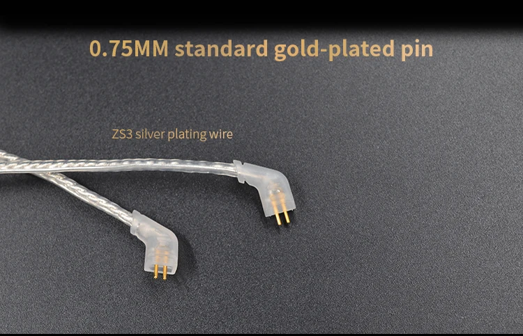 KZ 3,5 мм/2,5 мм сбалансированный посеребренный кабель обновления KZ 2pin посеребренный кабель для KZ AS10/AS06/ZS10/ZST/ES4 ZS5/ZS6/ZSA/ED16