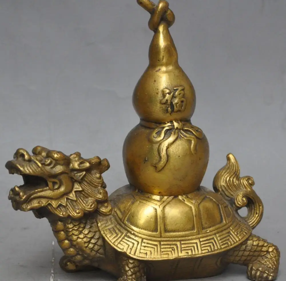 5 &quotКитайский латунный по феншуй долголетие Дракон черепаха Тыква фу счастливая