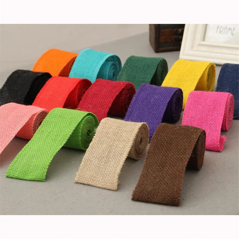 Льняное кружево ручной работы винтажная разноцветная джутовая мешковатая лента