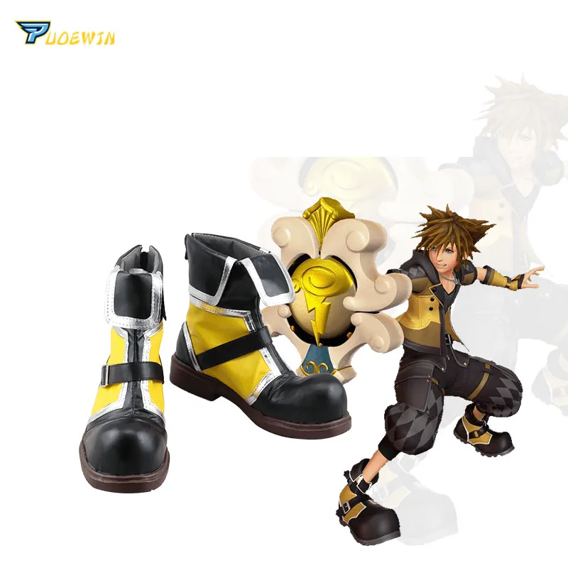 Женские ботинки для косплея Kingdom Hearts Sora желтые на заказ|Туфли| |