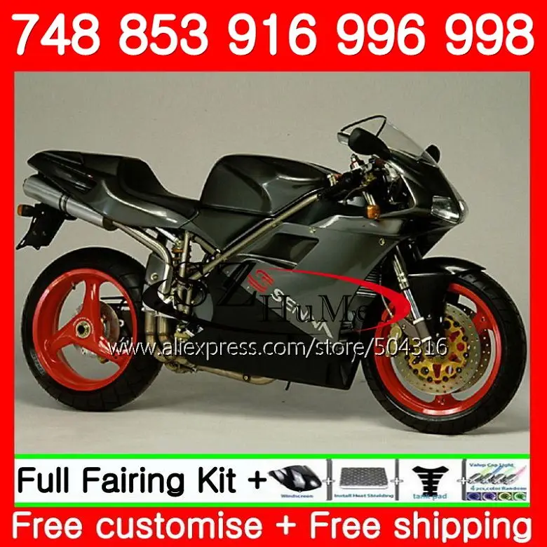 

Корпус для DUCATI 748 853 916 94 95 96 97 98 99 00 01 02 97SH2 996 998 S 1994 1996 1998 1999 2000 2001 Обтекатели серебряный черный