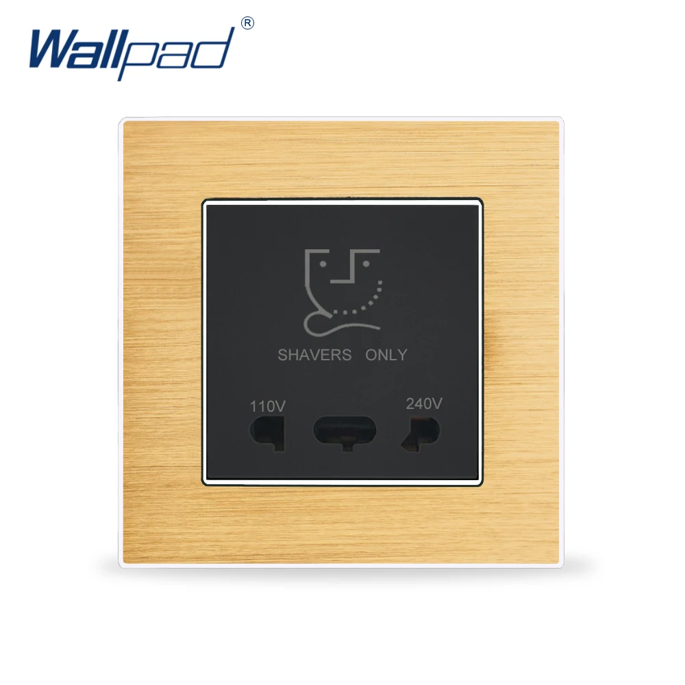 Электрическая розетка для бритья Wallpad роскошная сатиновая металлическая панель