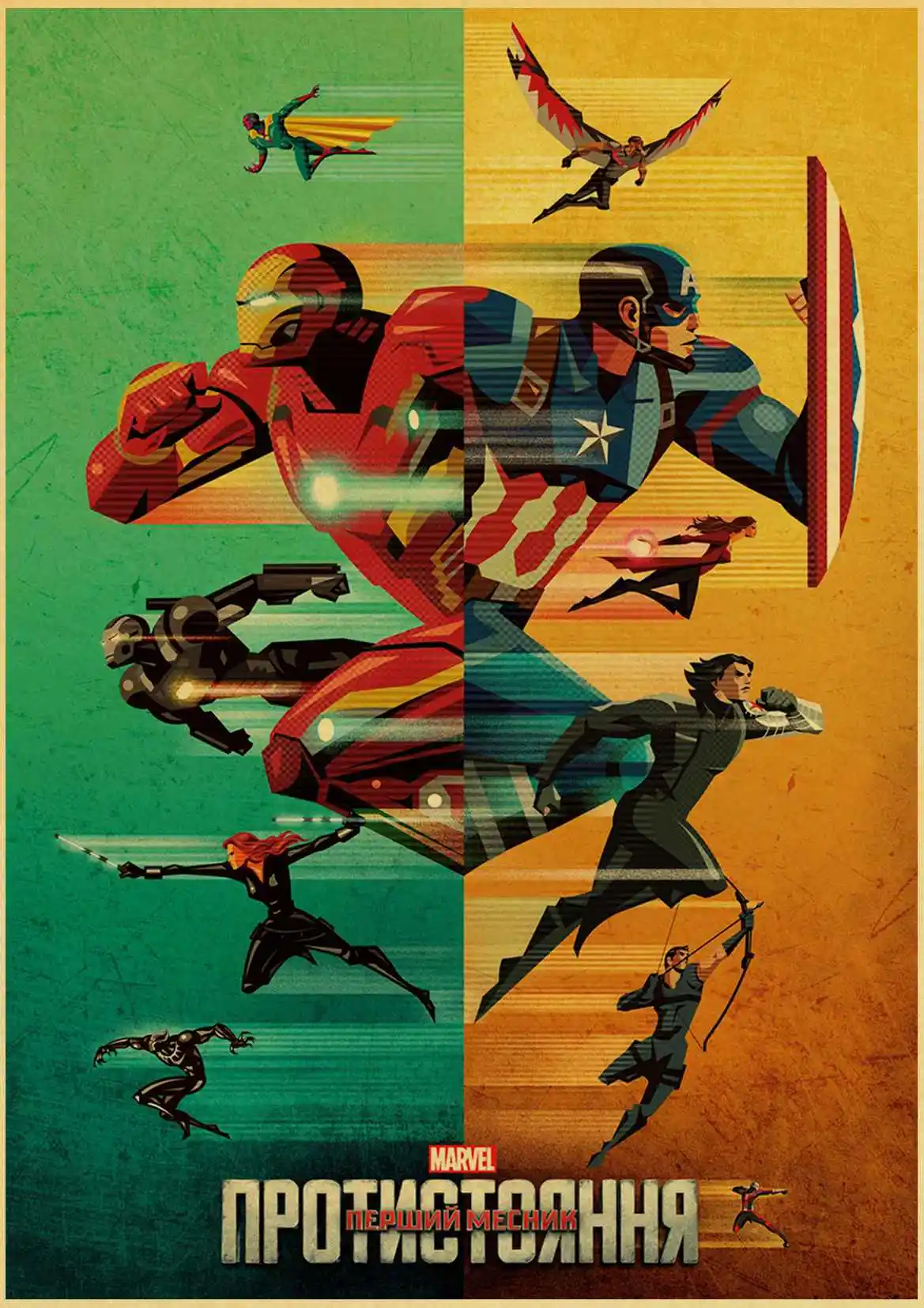 F020 Мультфильм Мстители из комиксов Marvel Супер Герои фильм Супермен Бэтмен флэш плакат стены искусства живопись Детская комната Декор - Цвет: F020