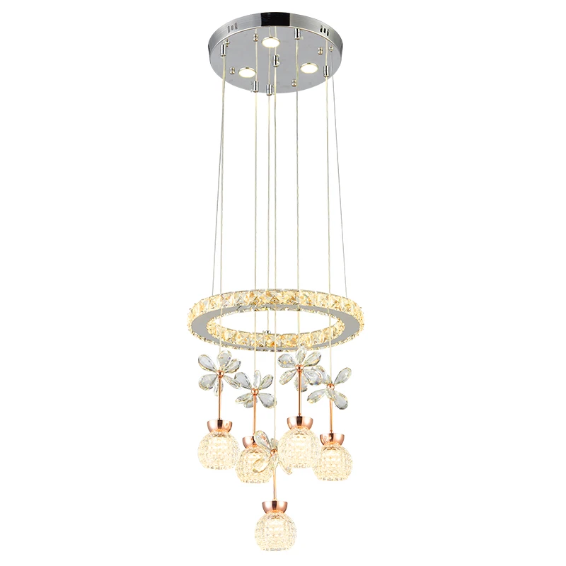 люстры люстра в спальню Современные кольцо светодио дный свет Cristal Lustre