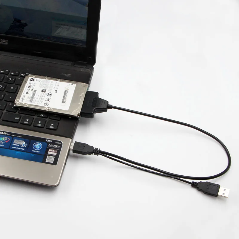 Кабель адаптер SATA на USB 2 0 7 15 22pin Внешнее питание для жестких дисков 5 дюйма SSD HDD