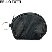 bello tutti women leather coin purse black girls mini wallet solid genuine leather zipper small purse wallet change bag