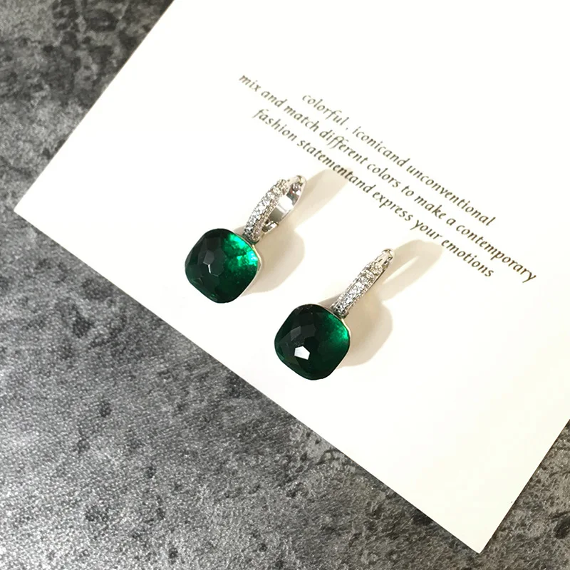 11,11 высокое качество, карамельный стиль, серьги Bijoux, покрытые белым золотом, полный циркон, висячие серьги для женщин, лучший рождественский подарок