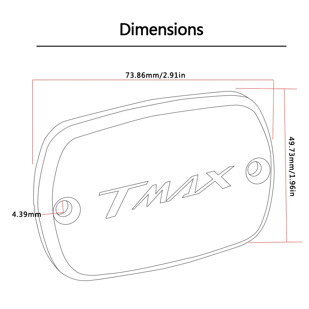 

CNC Motorcycle front Brake Fluid Reservoir Tank Cap Cover For Yamaha Tmax 500 2008-2011 tmax 530 2012-2016 t max 530 500 Tmax530