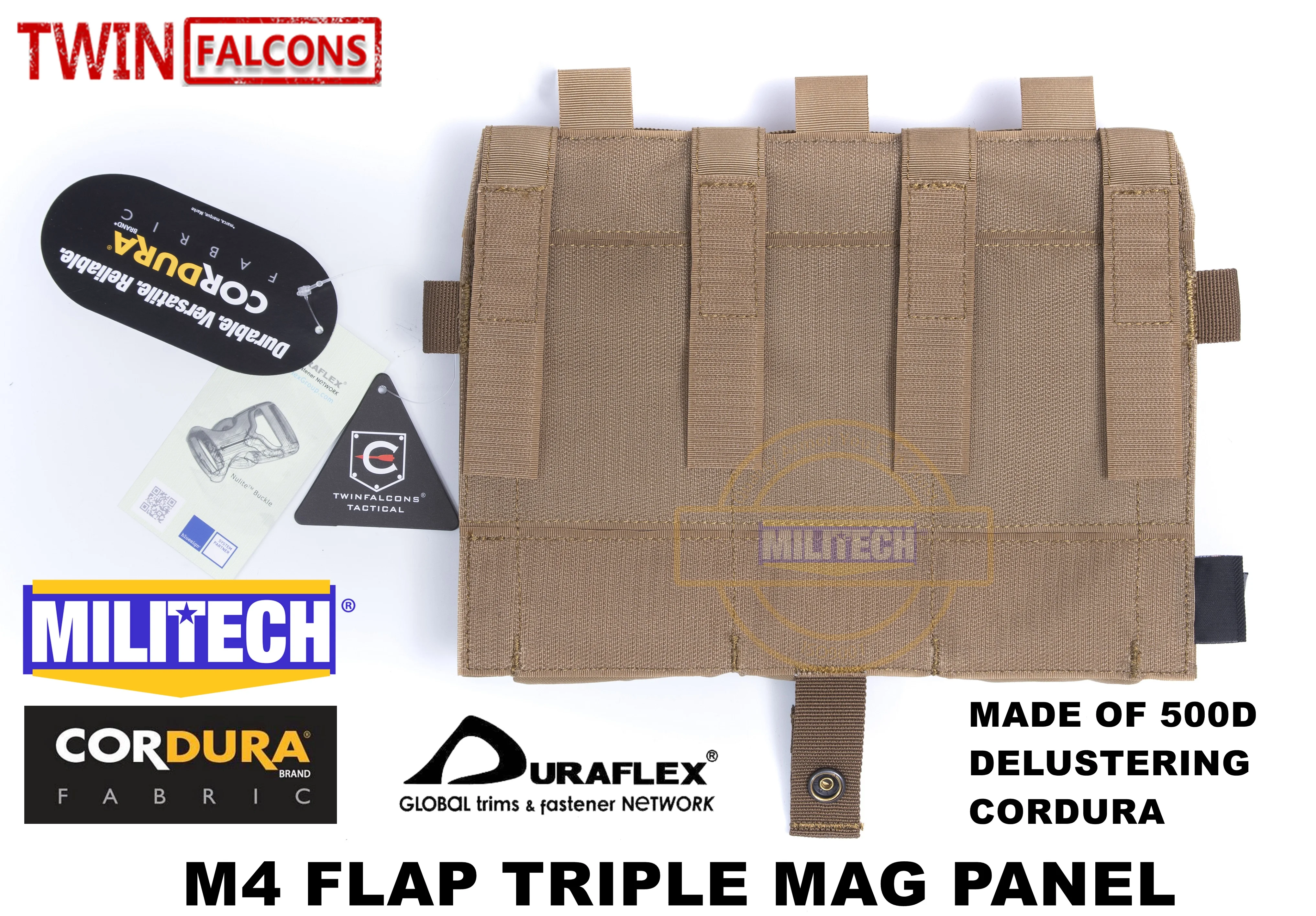 MILITECH TWINFALCONS TW Delustered Cordura Crye CP Съемный клапан тройной M4 Mag Чехлы панель для AVS CPC JPC 2,0 FCSK 2,0