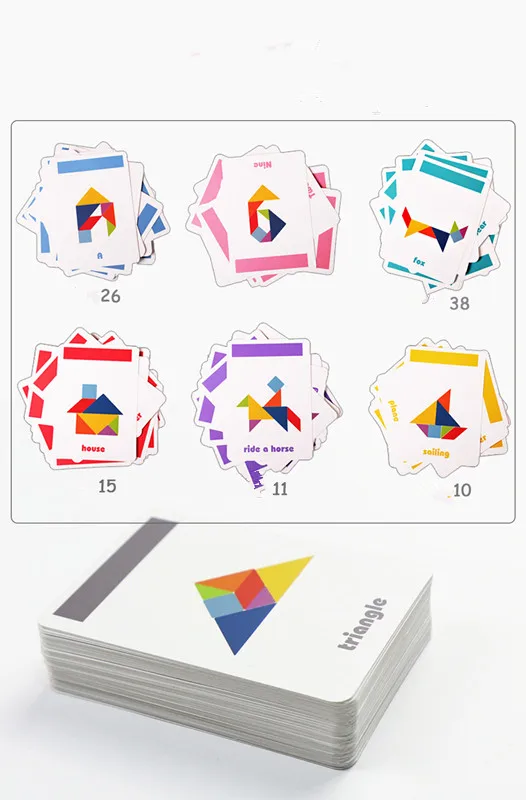 Детские образовательные игрушки блоки деревянные Обучающие Tangram строительные