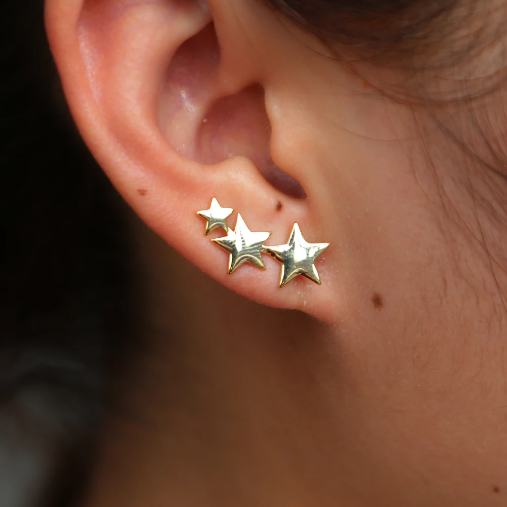 Pure 925 Sterling Silver Earrings fashion Star Stud Earring for Women Wedding Party 2018 New Jewelry | Украшения и аксессуары