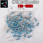 20 шт. 1 Вт металлический пленочный резистор 1% 1R  1 м 2R 10R 22R 47R 100R 330R 1K 4,7 K 10K 22K 47K 100K 330K 470K 1 2 10 22 47 100 330 ohm