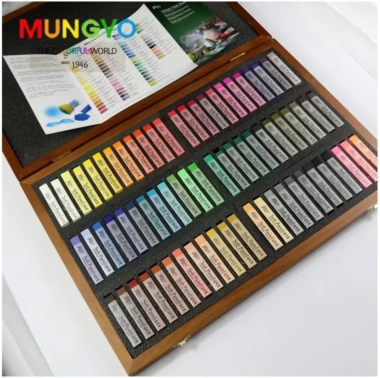 Mungyo Gallery Artists' Soft Pastel 72 Colors Standar Square SZ Wood Box MPV-72W