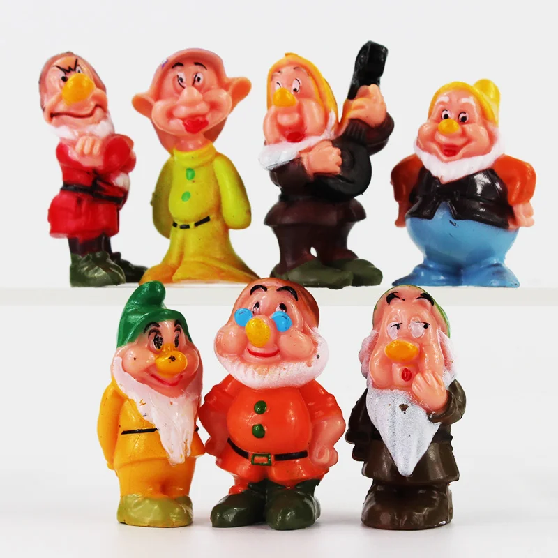 8 шт./лот фигурки принцесс игрушки Белоснежка и семь гномов мини модели кукол для