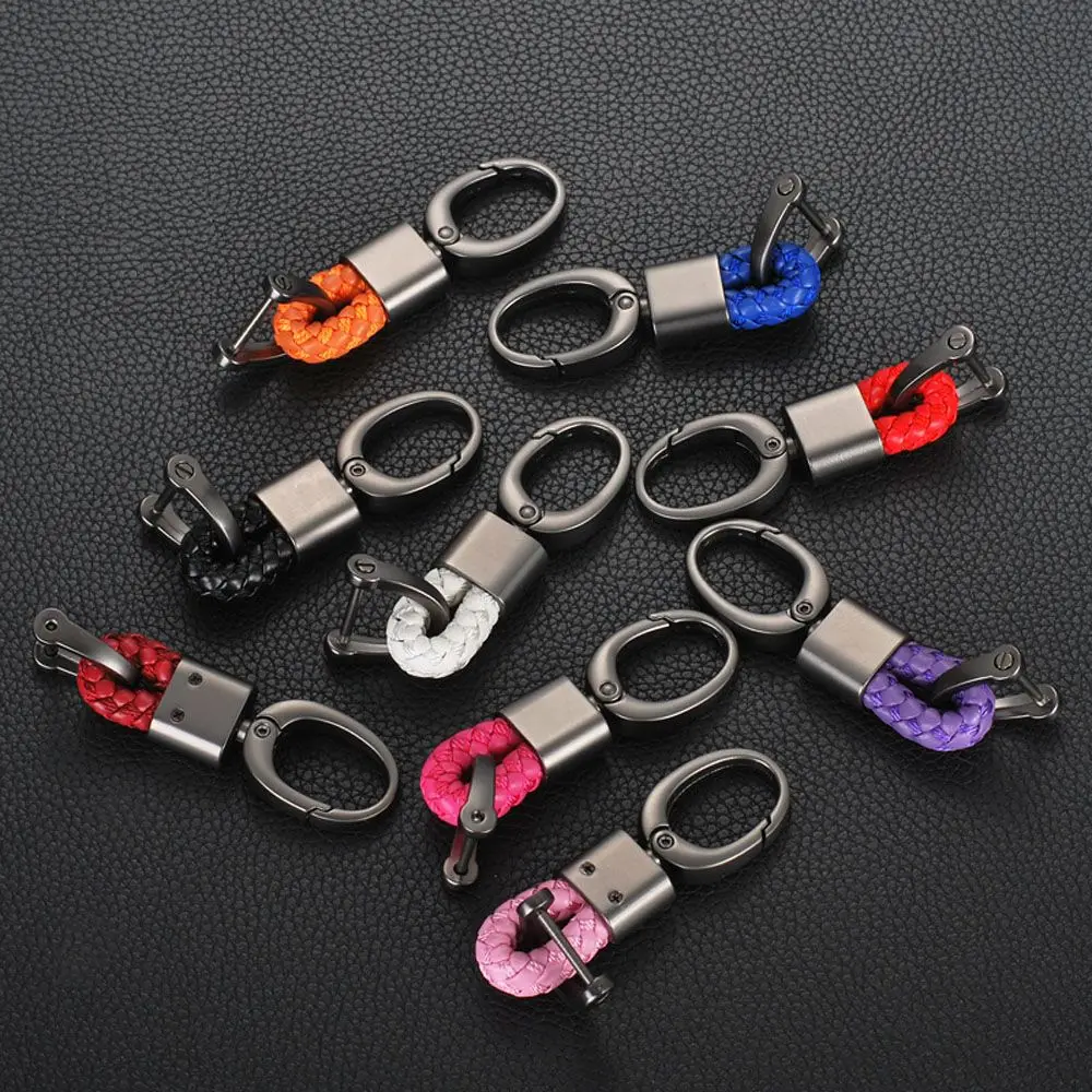 1 шт. модный кожаный плетеный брелок ручной работы с пряжкой подковы