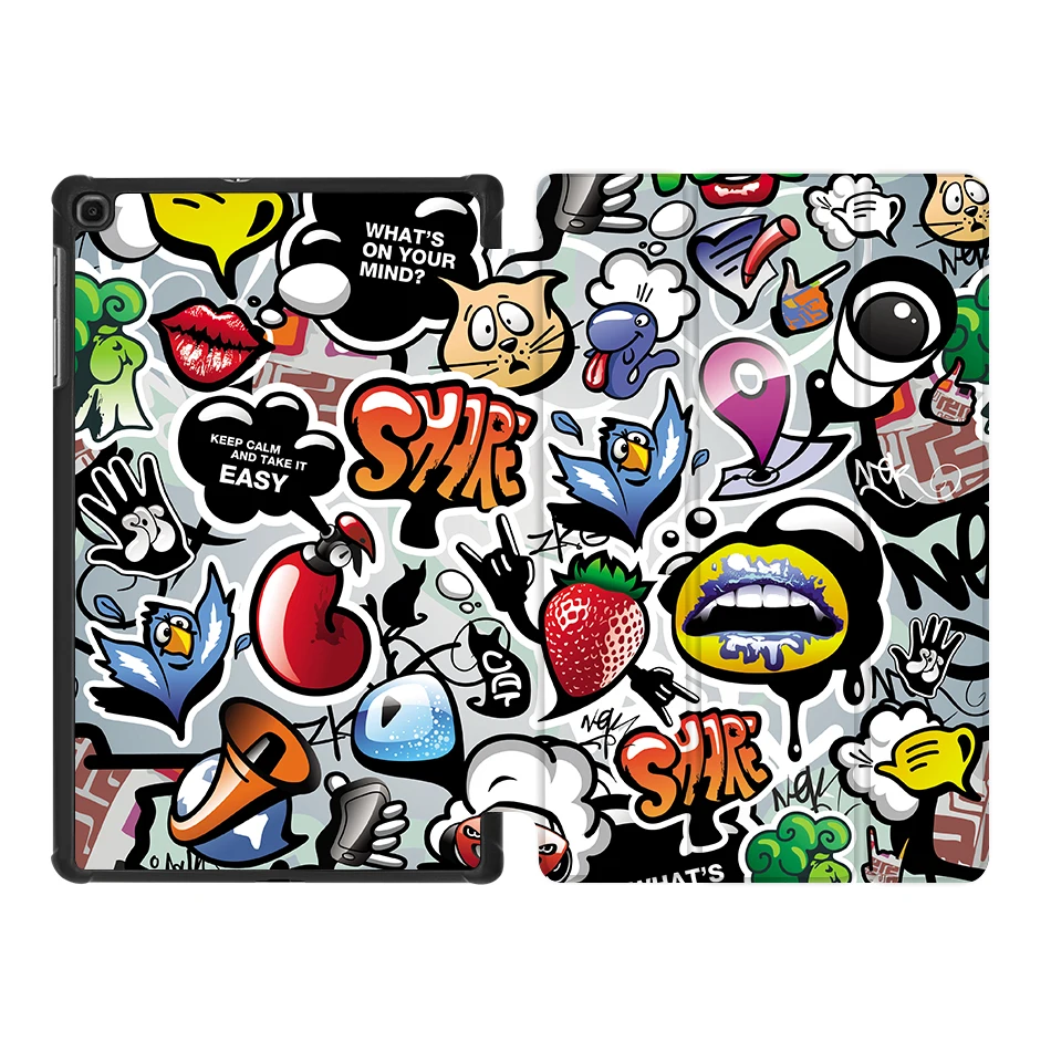SS10 MTT Graffiti Case For Samsung Galaxy Tab A 10.1 inch SM-T510 T515 Slim PU Leather Flip Fold Stand Tablet Cover coque - Color: SS10