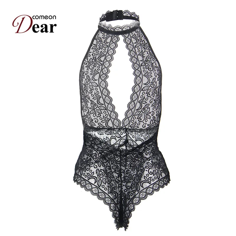 Comeondear Ropa Interior Femenina сексуальное эротическое Кружевное боди с открытой чашкой и