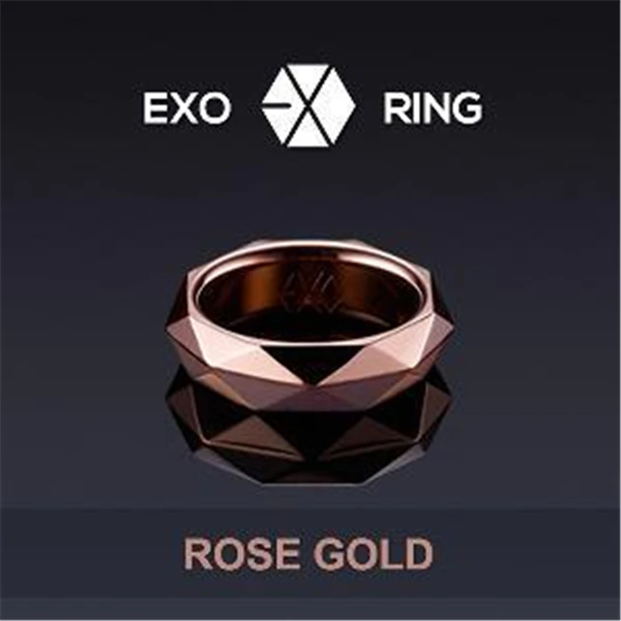 KPOP Южно-корейское популярное комбинированное кольцо EXO металлические черные