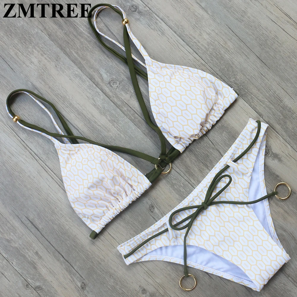 Zmtree металла правый Купальники для малышек Для женщин повязку купальник бикини 2017