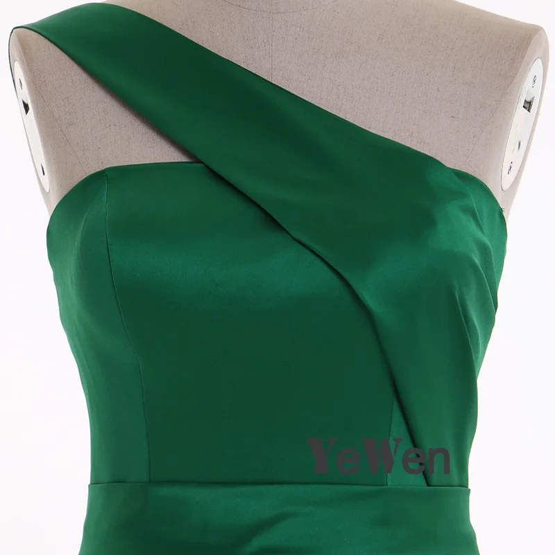 Зеленый одно плечо Зеленые Вечерние платья Для женщин знаменитости Пром