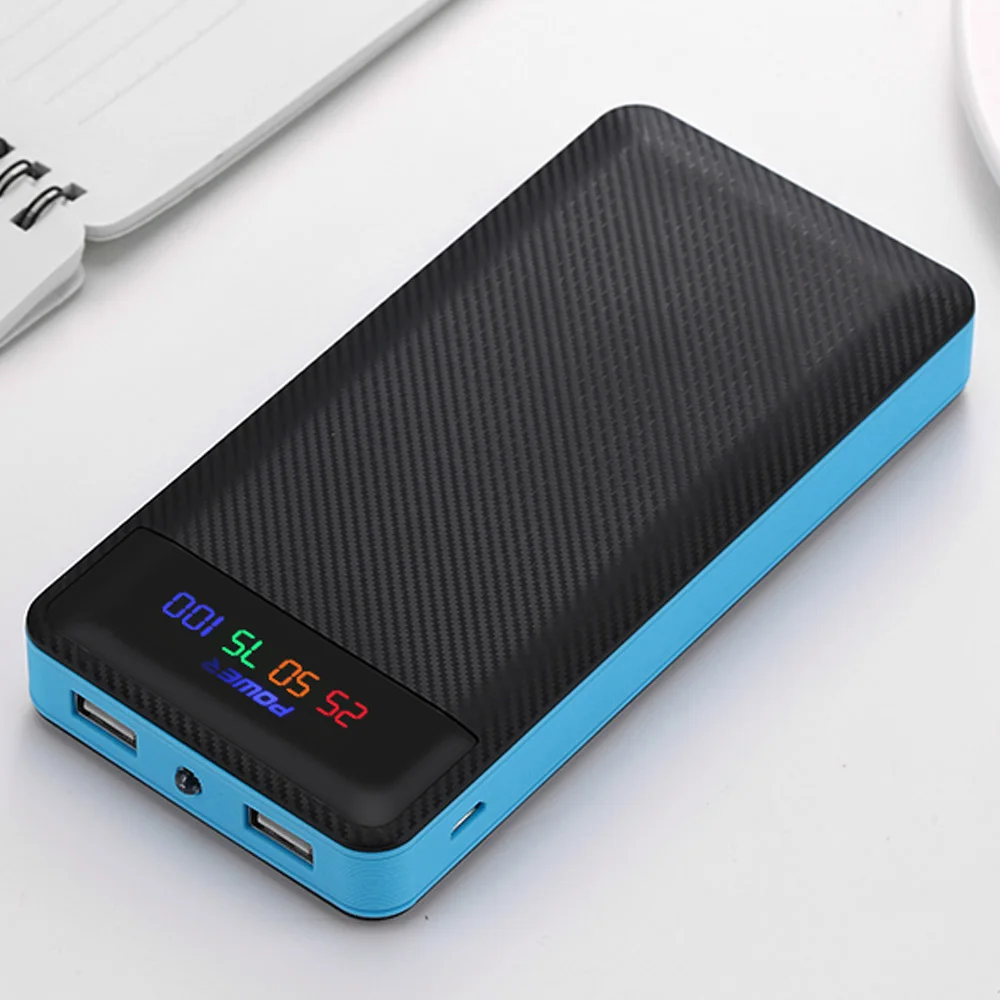 Чехол для аккумулятора с двойным USB 6x18650, Дополнительный внешний аккумулятор, набор для самостоятельной сборки, чехол для зарядного устройства, корпус для аккумулятора