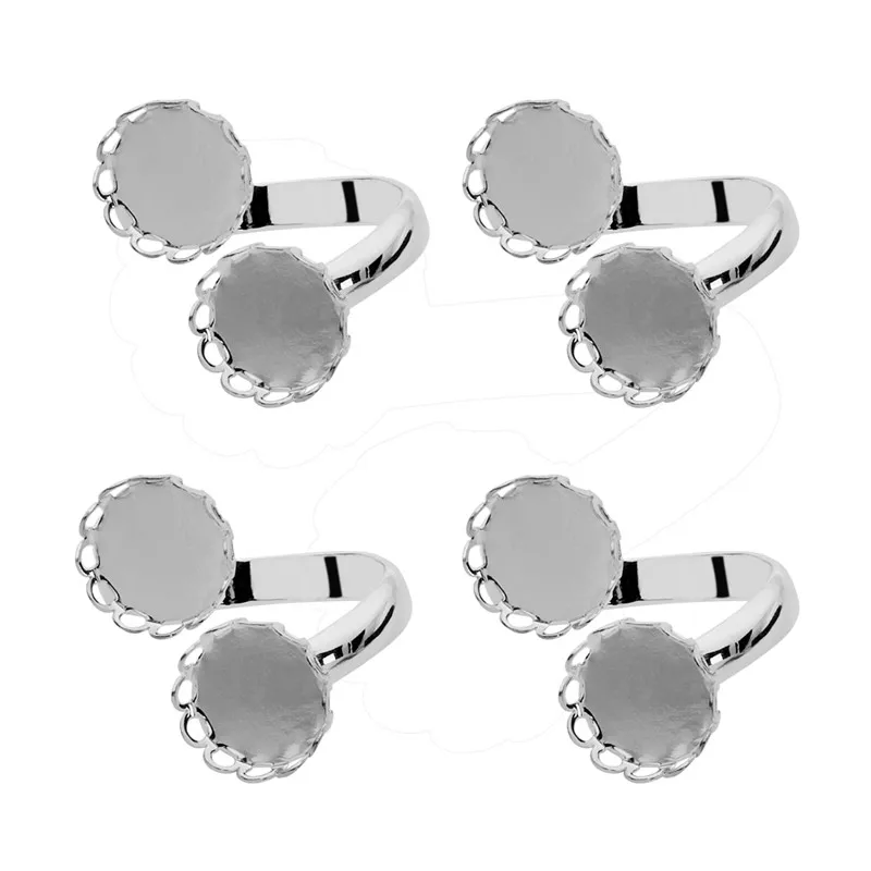 Кольцо основа серебристого цвета 5 шт. медное кольцо рандомный клей на кольце с