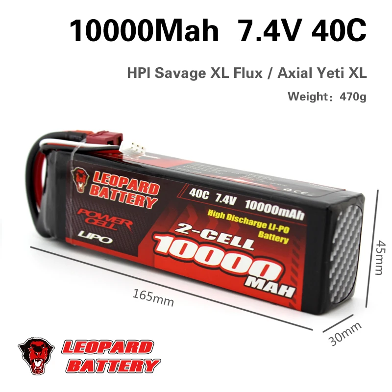 2 шт. леопардовая Lipo батарея 2S 10000 мАч 7 4 В Аккумулятор 50C для TRAXXAS X MAXX SPARTAN DCB M41/ARRMA