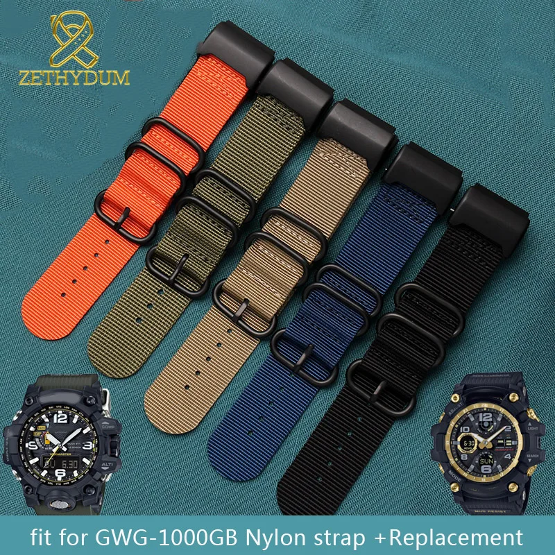 Нейлоновый ремешок для часов casio GWG-1000GB часы-браслет с пластиковыми терминалами сменный ремешок для часов браслет спортивные часы
