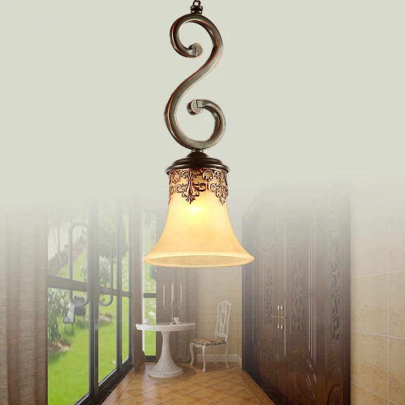 

Classic luxurious iron caved pendant lights. Royal style suspension lamp for bedroom balcony aisle porch art deco droplights