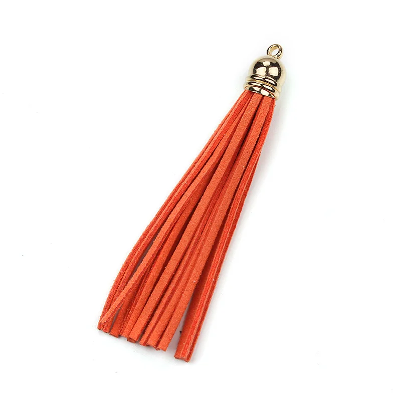 2pcs/lot 80mm mix color Suede Tassels Pendants With gold Caps Macrame For Jewelry Accessory Making DIY Material Findings | Украшения и