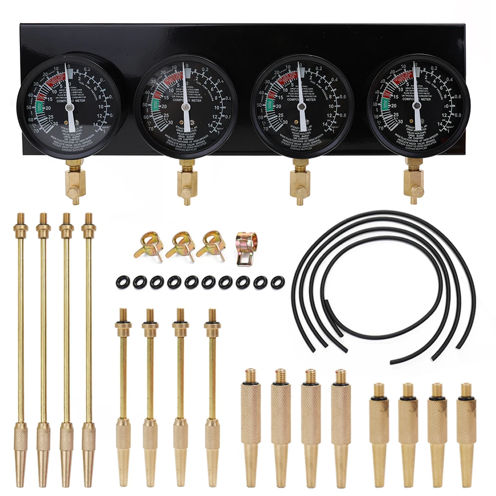 

Professional Portable Fuel Vacuum Carburetor Synchronizer Set 4 Gauges Tool Kit For Motorcycle Car Auto Repair Inspection Tool