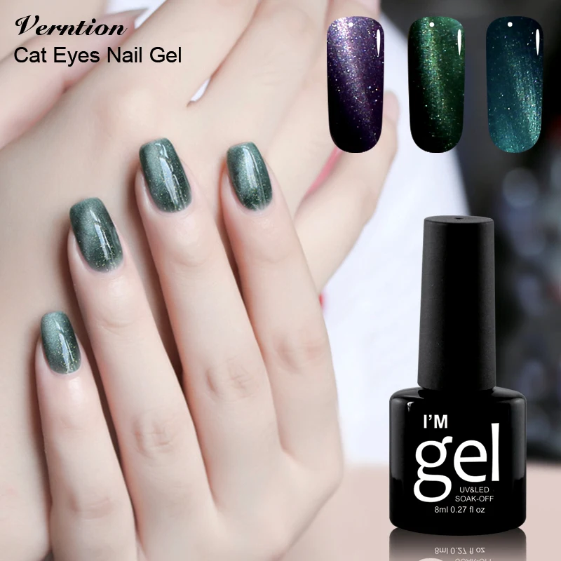 Verntion Lucky красочные кошачий глаз УФ гель лак Гибридный для ногтей Soak Off Long lasting Nail