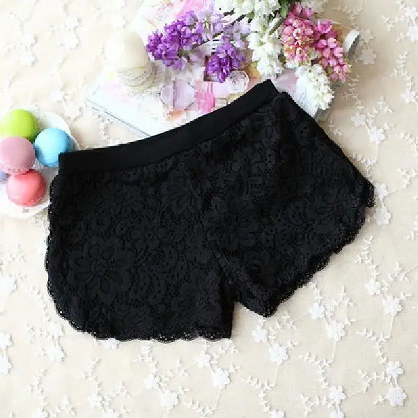 302 Lace Black YRRETY модные кружевные шорты с высокой талией женские летние шорты плюс размер сексуальные цветочные кружева короткие шорты черные летние шорты для фитнеса - Цвет: 302 Lace Black