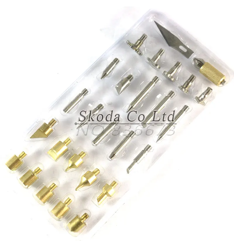 Ручка для пирографии набор инструментов из паяльника + 28 элементов специальные