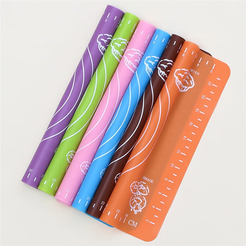 Силиконовый эмалированный коврик разных цветов и размеров со шкалой